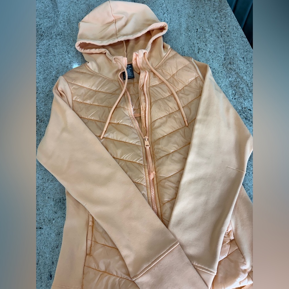 Avia Peach Quilted Hybrid Hoodie Jacket